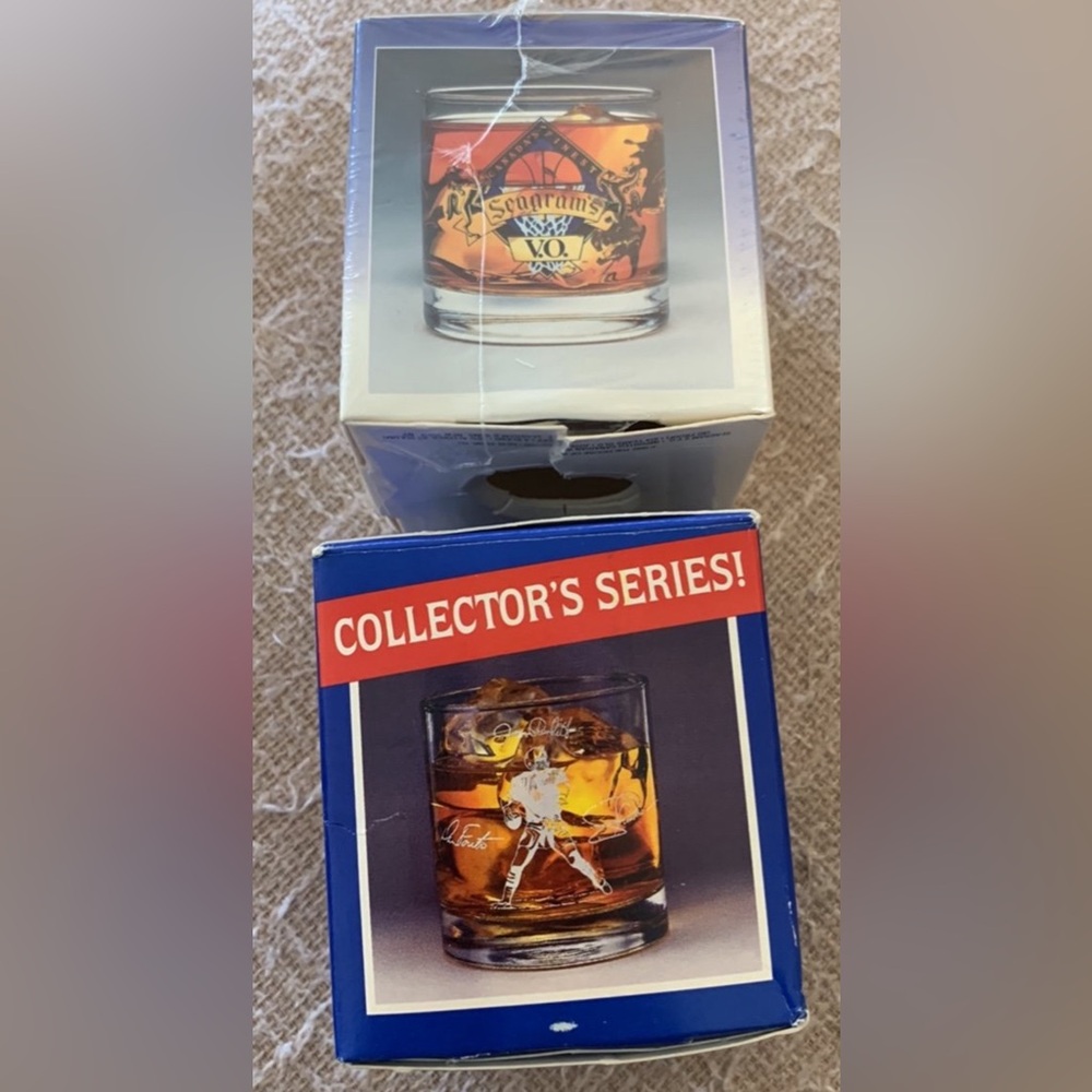 1990 set of two sports collector’s glasses